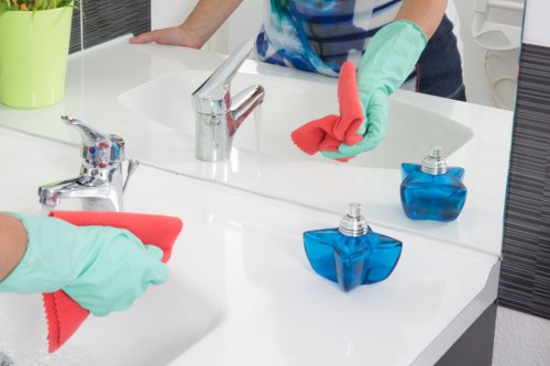 Deep cleaning supplies arranged for a thorough home cleaning