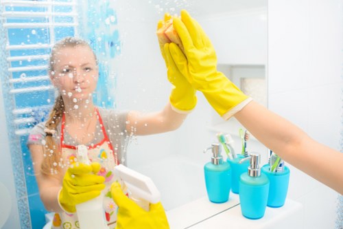After builders one off cleaning in a home interior