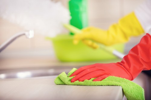Eco-friendly cleaning tools arranged for home care